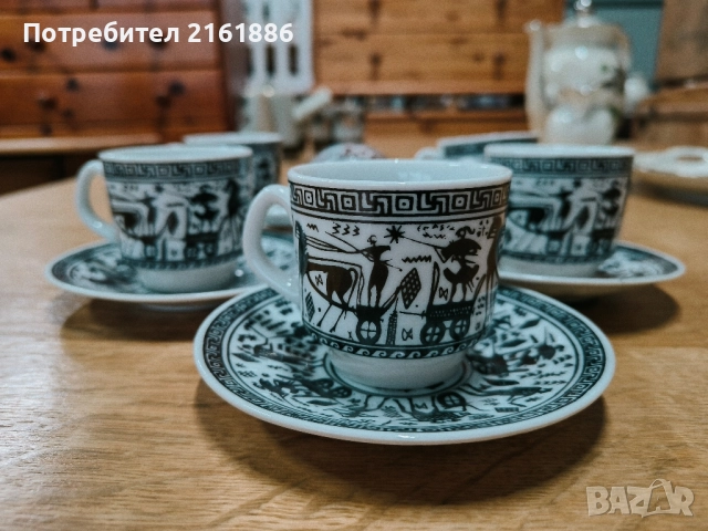 Сервиз за гръцко( варено) кафе, ръчна изработка , снимка 2 - Сервизи - 52321417