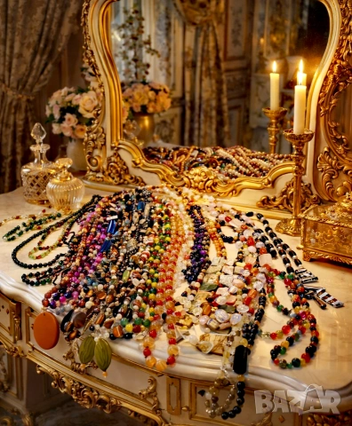 САМО 50 Евро!!! 23 БРОЯ гердани и колиета от натурални камъни