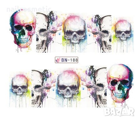 Водни стикери за маникюр черепи, снимка 9 - Продукти за маникюр - 30500462