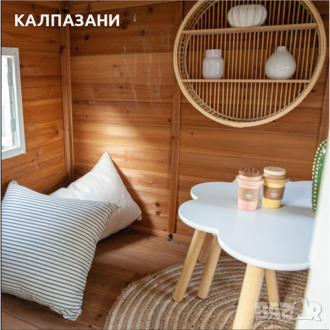 Голяма Детска Къща GINGER HOME с Пясъчник и Пързалка, за Игра на Открито в Двора и Градината, Дървен, снимка 17 - Други - 44670250