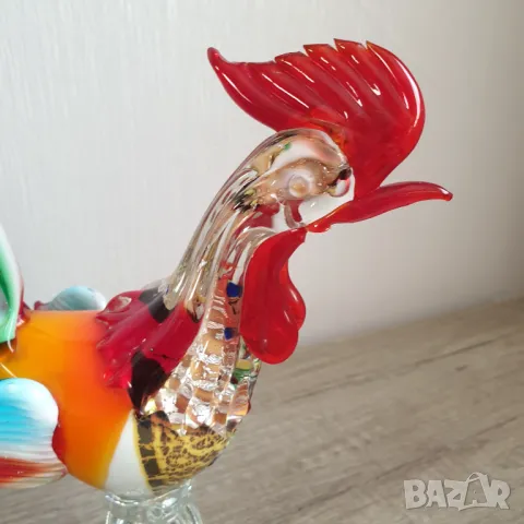 Петел от муранско стъкло, снимка 2 - Антикварни и старинни предмети - 49239221