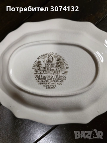 Английска ръчно декорирана чиния, снимка 3 - Антикварни и старинни предмети - 54334706