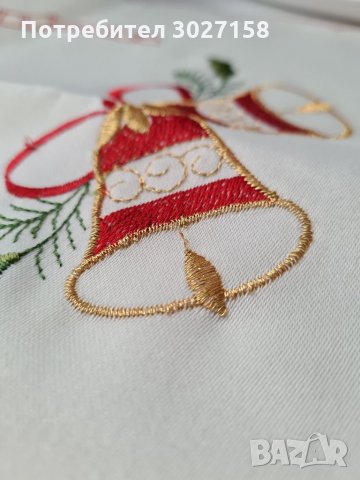 Коледна покривка с бродерия, коледен подарък, снимка 2 - Покривки за маси - 35294793