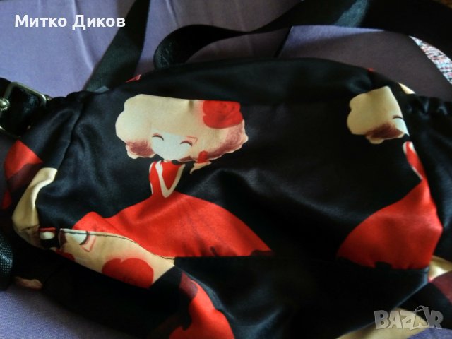 Чанта промазан плат през рамо Бобо женска 27х20х10см, снимка 5 - Чанти - 42318304