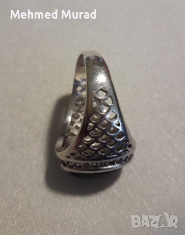 Сребърен пръстен с оникс, снимка 3 - Пръстени - 36457283