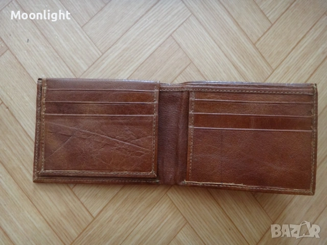Нов кафяв мъжки кожен портфейл, портмоне от естествена кожа, снимка 3 - Портфейли, портмонета - 53134765