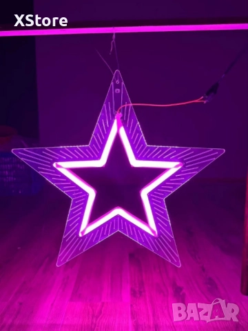 Акрилна петолъчна звезда 50 см.,5W, снимка 5 - Декорация за дома - 52440889