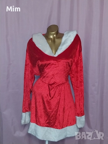 2XL/3XL Червена Коледна рокля за едра дама , снимка 7 - Рокли - 52620822