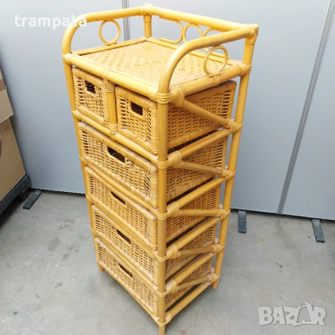 Етажерка , Ратан с 6 чекмиджета 45х35х108см, снимка 3 - Етажерки - 54018285