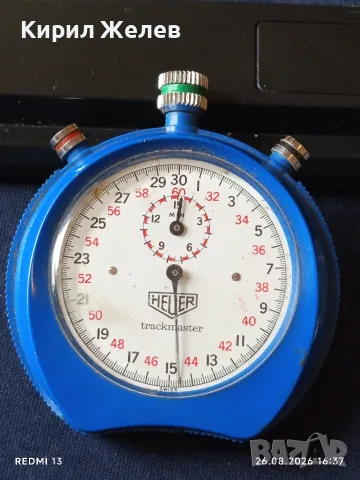 Винтидж хронометър HEUER Trackmaster работи перфектен за КОЛЕКЦИЯ 47159, снимка 3 - Антикварни и старинни предмети - 55824152