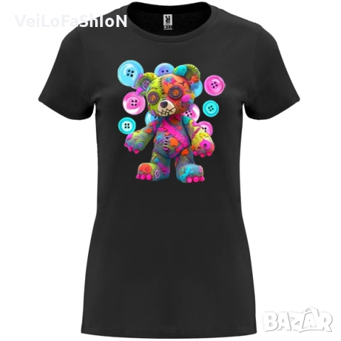 Нова дамска тениска с цветно Мече, снимка 3 - Тениски - 49234299