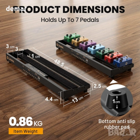 Преносим китарен педалборд CAHAYA, вградено захранване, кабели, калъф, снимка 4 - Китари - 53373328