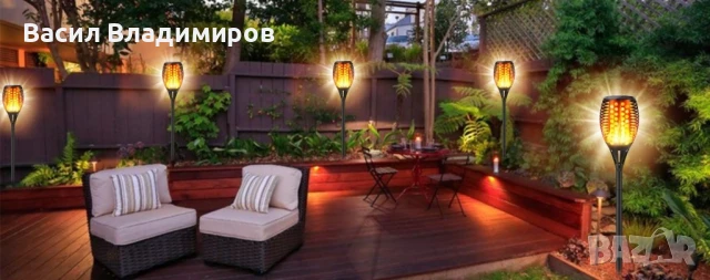 Соларна LED лампа имитираща огън със светлинен сензор, снимка 5 - Соларни лампи - 50921358