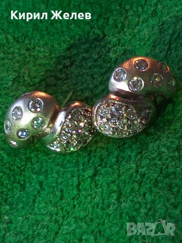 РАЗКОШНИ СРЕБЪРНИ СКЪПОЦЕННИ ФЕШЪН АРТ ОБЕЦИ СРЕБРО 925 с БЯЛА ПОЗЛАТА и ЦИРКОНИ 34420