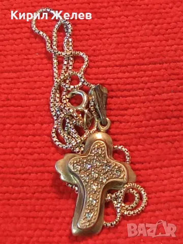 СКЪПОЦЕНЕН АРТ КРЪСТ с НЕЖНА СРЕБЪРНА ВЕРИЖКА СРЕБРО 925 с БЯЛА ПОЗЛАТА и ИСКРЯЩИ ЦИРКОНИ 29167, снимка 13 - Колиета, медальони, синджири - 50136190