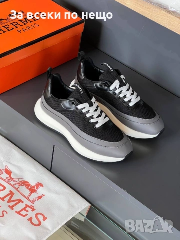 Hermes Мъжки Маратонки ЕСТЕСТВЕНА КОЖА👟Мъжки Спортни Обувки Хермес - Различни Цветове Код SK691, снимка 9 - Маратонки - 53128181