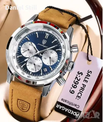 POEDAGAR Високо качество Мъжки Луксозен Хронограф с Светещ Циферблат, снимка 5 - Мъжки - 49886788