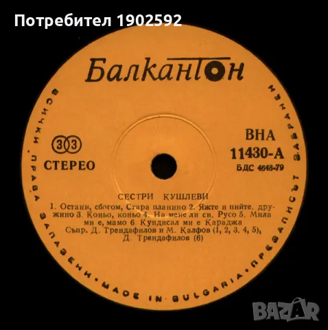 Сестри Кушлеви ‎– Любими родопски песни ВНА 11430/31 , снимка 2 - Грамофонни плочи - 47844589