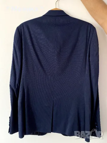 Елегантен мъжки син костюм Теодор (Slim Fit) – отлично състояние, снимка 5 - Костюми - 48926465