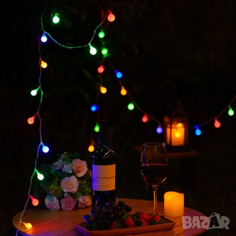 Соларно коледно LED осветление, 60 броя, 6 метра , снимка 13 - Лед осветление - 51989941