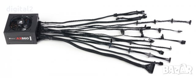 Захранване Corsair AX860 860W Platinum (CP-9020044) ново 24 м гаранция, снимка 7 - Захранвания и кутии - 32095140