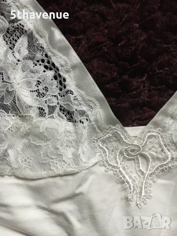 Нов Памучен корсаж с бикина комплект с бродерия и дантела в цвят шампанско , снимка 7 - Бельо - 30350806