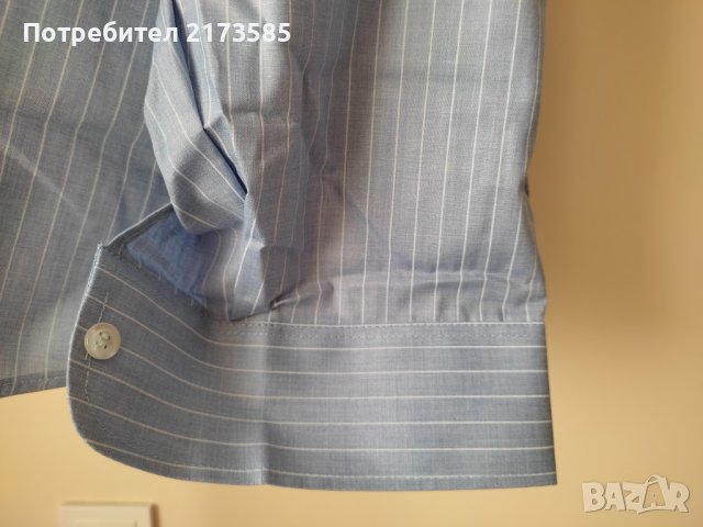 Продавам НОВА мъжка риза с дълъг ръкав райе, снимка 5 - Ризи - 42896146