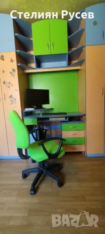 210865  детска стая легло  190/85 см + двукрилен детски MDF МДФ гардероб цена 344 евро  -235см висок, снимка 14 - Спални и легла - 55747167