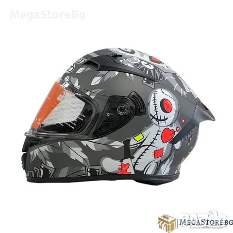 Каска за мотор 108 - размер L - Matt Grey 4, снимка 5 - Аксесоари и консумативи - 50576587