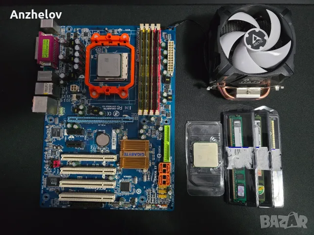 Дъно, процесор, рам, охлаждане, AMD Phenom II X4 955, Gigabyte GA-M56S-S3, 8GB DDR2, motherboard