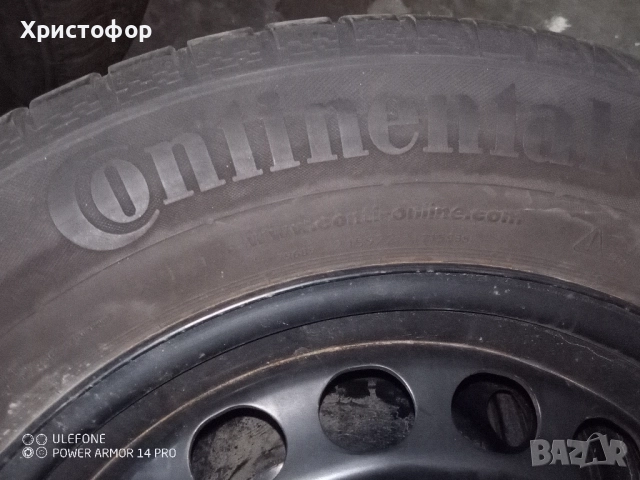 4 бр. зимни 16 цолови CONTINTAL с железни джанти за wv 