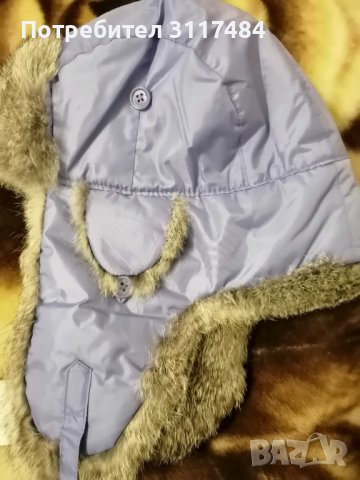 Дамска  щапка ушанка с заешка кожа, снимка 3 - Други - 38850504