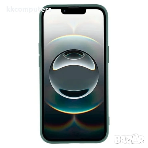 Силиконов кейс iPaky матиран, За iPhone 16e, Тъмнозелен и Протектор, снимка 3 - Калъфи, кейсове - 50744289