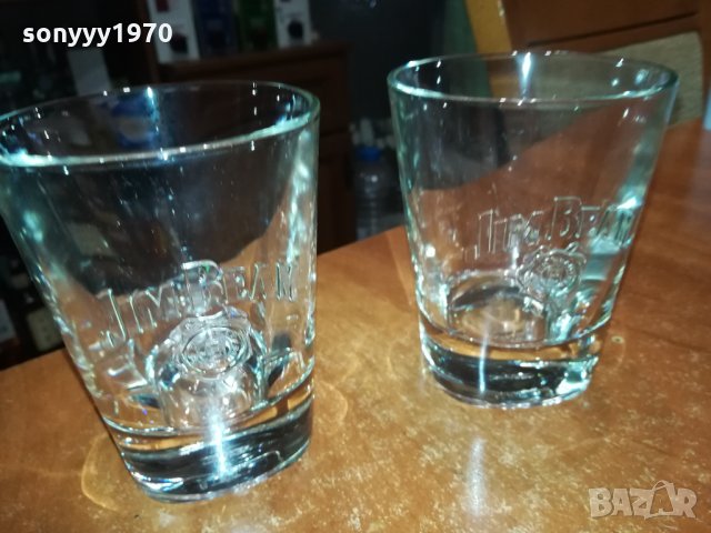 JIM BEAM-МАСИВНИ ТЕЖКИ 2БР ЧАШИ ЗА УИСКИ 2911212255