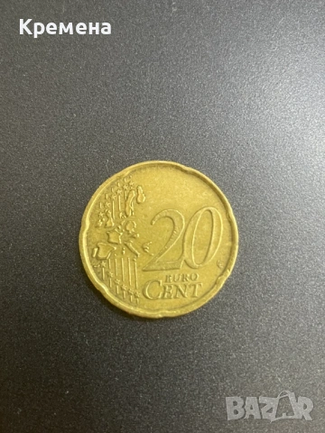 2002 Italy 20 Cent Euro Coin, снимка 2 - Нумизматика и бонистика - 53279915