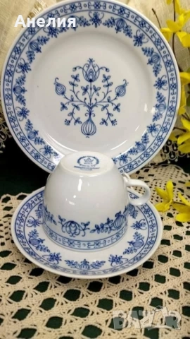 Син лук декор кобалт от ГДР, снимка 2 - Чаши - 51791892