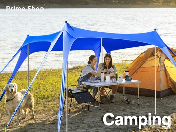 3x3м Плажна тента/ шатра за 8 човека, UPF 50+, 8 торби за пясък, Синя, Rhino Valley, снимка 8 - Палатки - 54309546