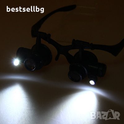 Мощна увеличителна лупа за глава очила 10Х с лед осветление за бижута, снимка 10 - Други инструменти - 29183077