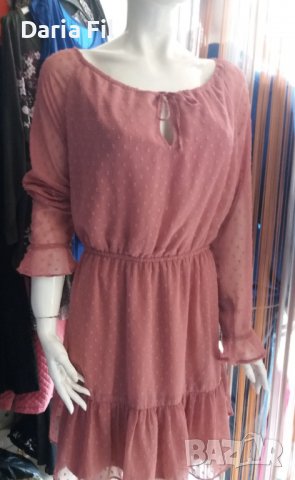 Розова рокля тюл с подплата 4ХЛ/5ХЛ размер , снимка 2 - Рокли - 38928502