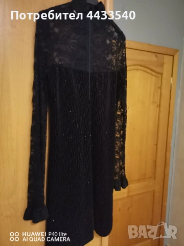 Официална черна рокля с дантела. Чудесна! , снимка 5 - Рокли - 53916601