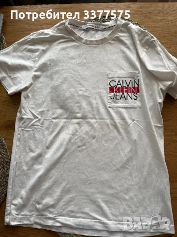 Calvin klein jeans бяла тениска, снимка 2 - Тениски - 47519707