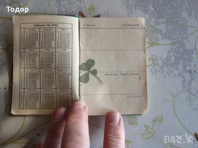 Немски джобен календар 3 Райх 1944 с детелина , снимка 5 - Колекции - 32078625