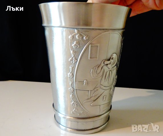 Калаена чаша,халба от калай 11.5 см.,300 мл. , снимка 4 - Антикварни и старинни предмети - 29089272