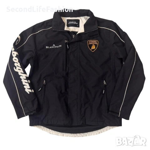 Мъжко яке Lamborghini Automobili Blancpain, размер S, черно, с цип по цялата дължина, водоустойчиво