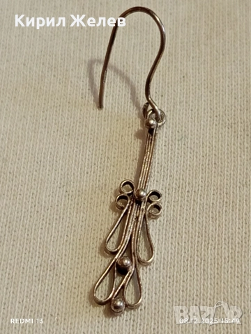 Сребърна нежна АРТ обеца ювелирна изработка 52416, снимка 6 - Обеци - 52691990