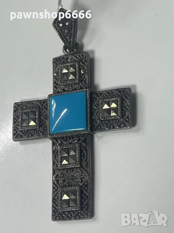 Сребърна висулка кръст 925, снимка 2 - Колиета, медальони, синджири - 48468723