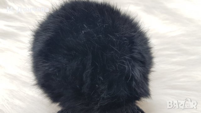 Зимна шапка с естествен пух, снимка 2 - Шапки - 42804124