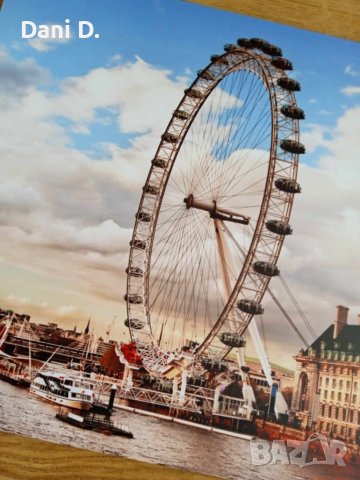 дървена картина пано с изглед от Лондон, снимка 2 - Картини - 44160067