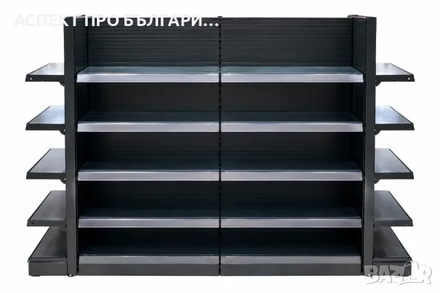 Островна стелажна група с Н-образна конфигурация 30х195х30, L280, снимка 3 - Стелажи и щандове - 55815961