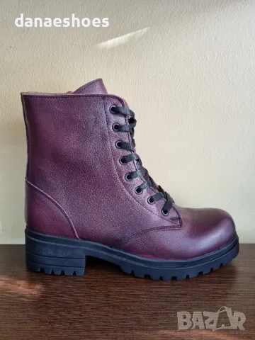 Дамски боти с цип и връзки от естествена кожа , снимка 4 - Дамски боти - 47771403